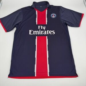 Paris Saint-Germain Soccer Jersey Mens‎ XL Navy Blue Fly Emirates Number 5 PSG